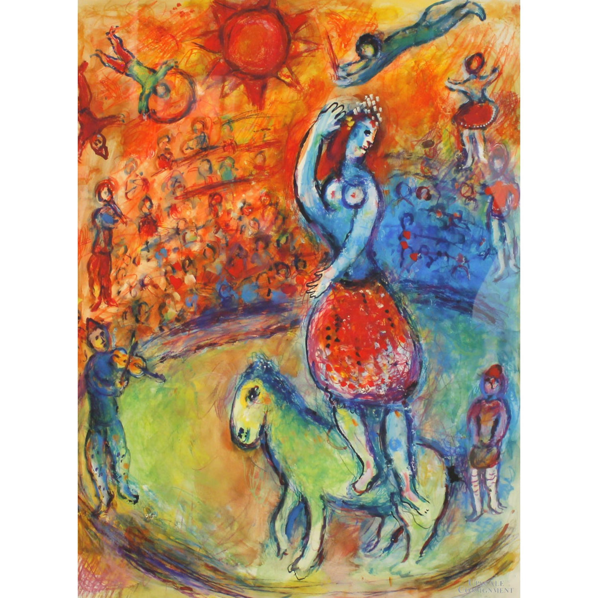 "Ecuyere sur cheval vert au cirque" by Marc Chagall