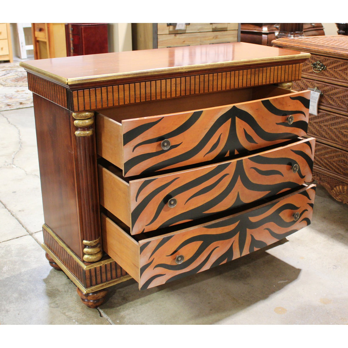 Jasper Cabinet Tiger Striped 3 Drawer Chest