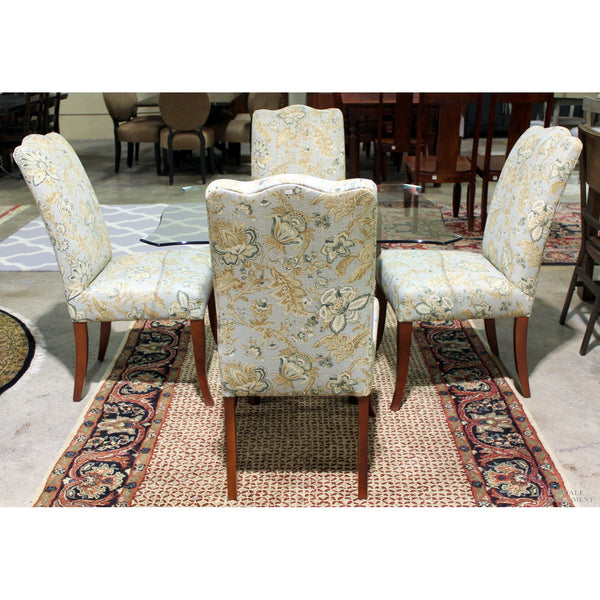Glass Top Table w/4 Floral Print Chairs