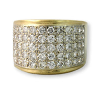 14K Gold 1.50ctw Pave Diamond Modernist Ring - Euro Shank