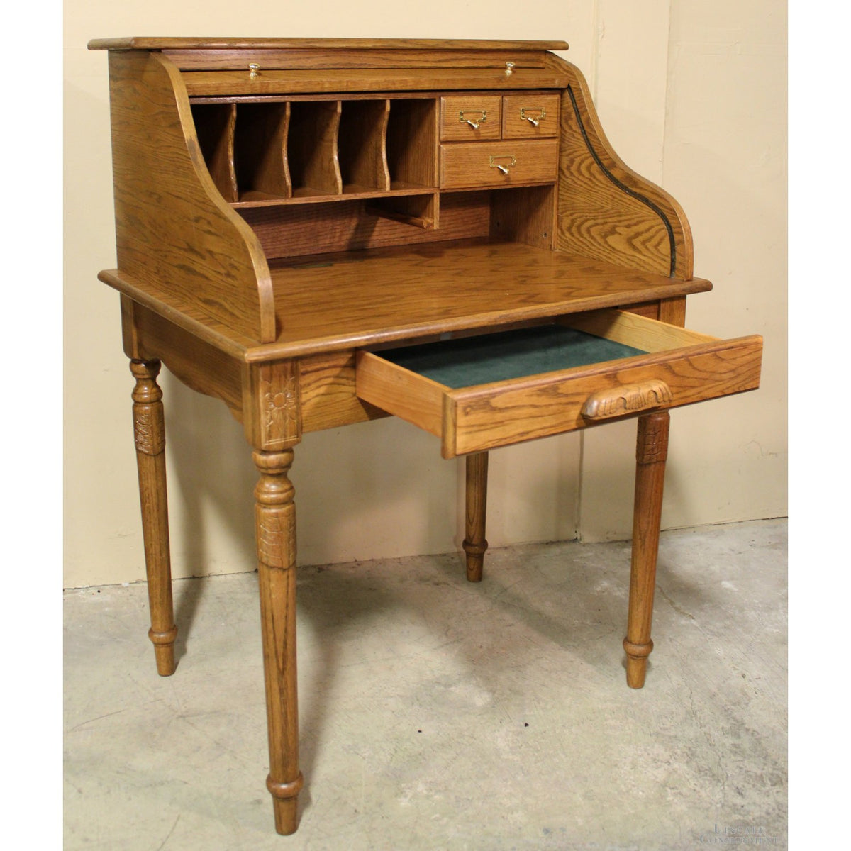 Petite Oak Rolltop Desk