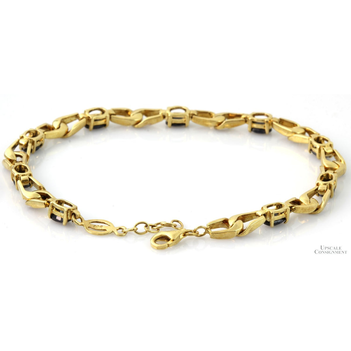 5.65ctw Sapphire Diamond 18K Gold Vermeil Bracelet