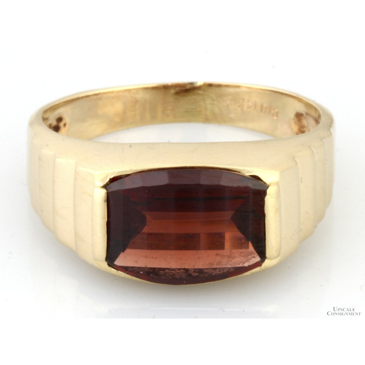 4.21ct Fantasy Cut Rhodolite Garnet 14K Yellow Gold Ring