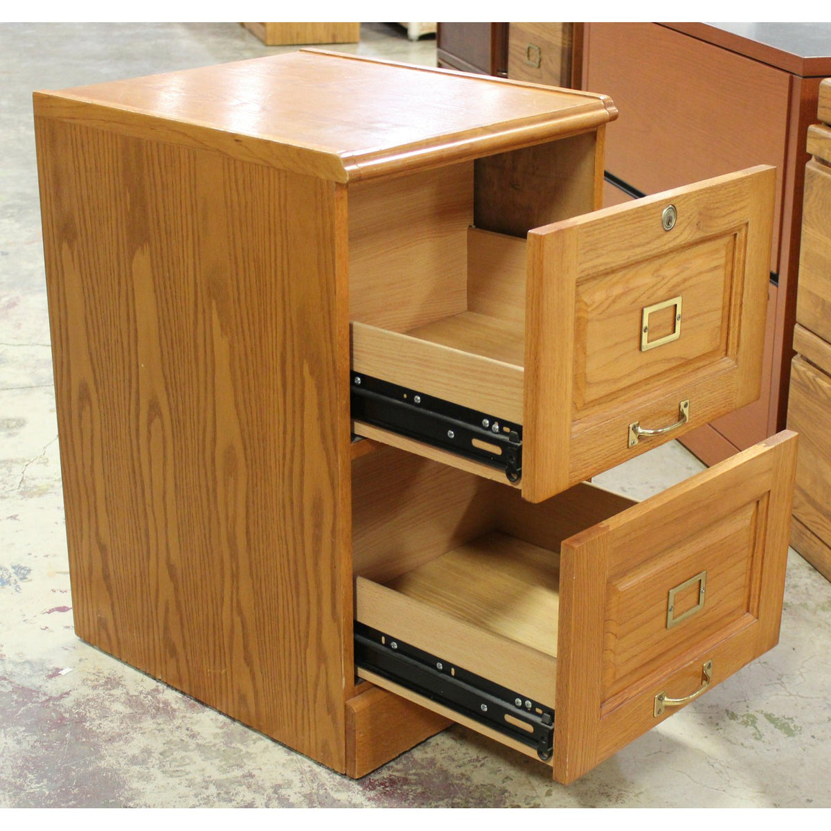 Oak 2 Drawer File Cabinet