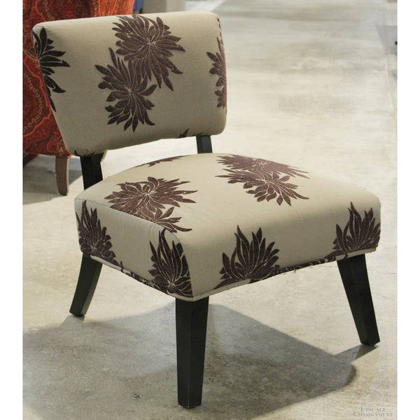 Floral Tapestry Armless Slipper Chair