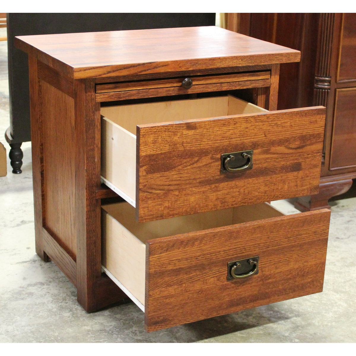 Mission Oak 2 Drawer Nightstand