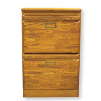 Oak 2 Drawer File Cabinet