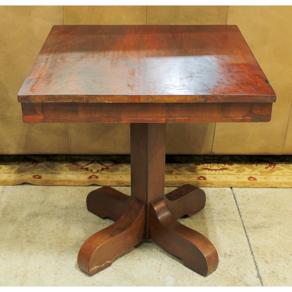 Vintage Square Mahogany Accent Table