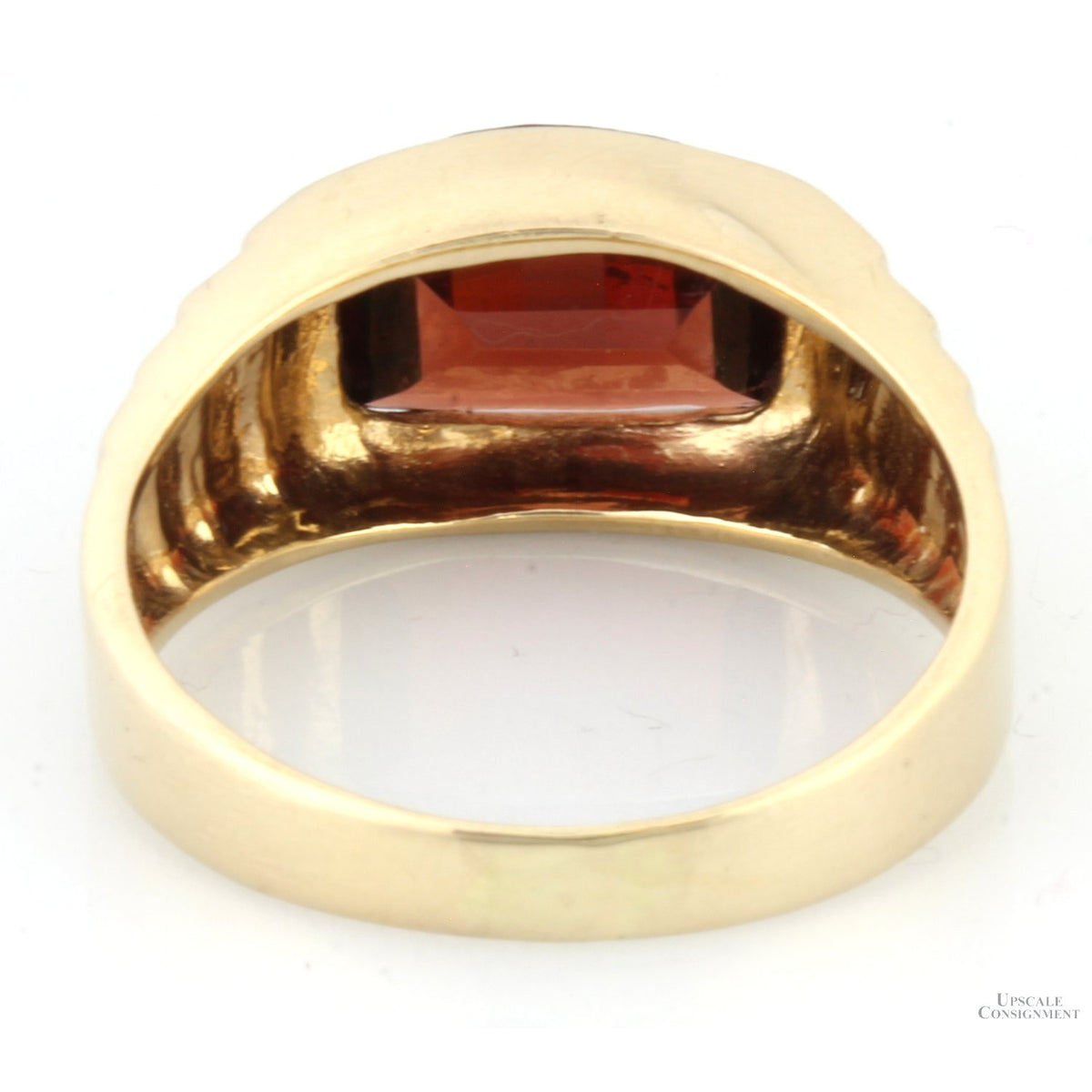 4.21ct Fantasy Cut Rhodolite Garnet 14K Yellow Gold Ring