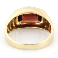 4.21ct Fantasy Cut Rhodolite Garnet 14K Yellow Gold Ring