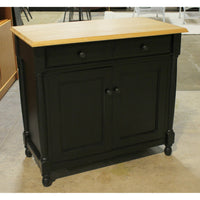 Black Cabinet w/Natural Wood Top
