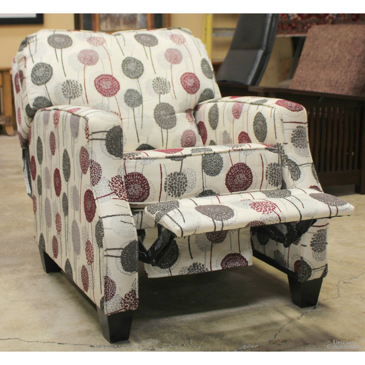 Pacific Furniture Floral Print Pushback Recliner