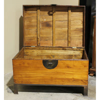 Vintage Wooden Chest w/Metal Base