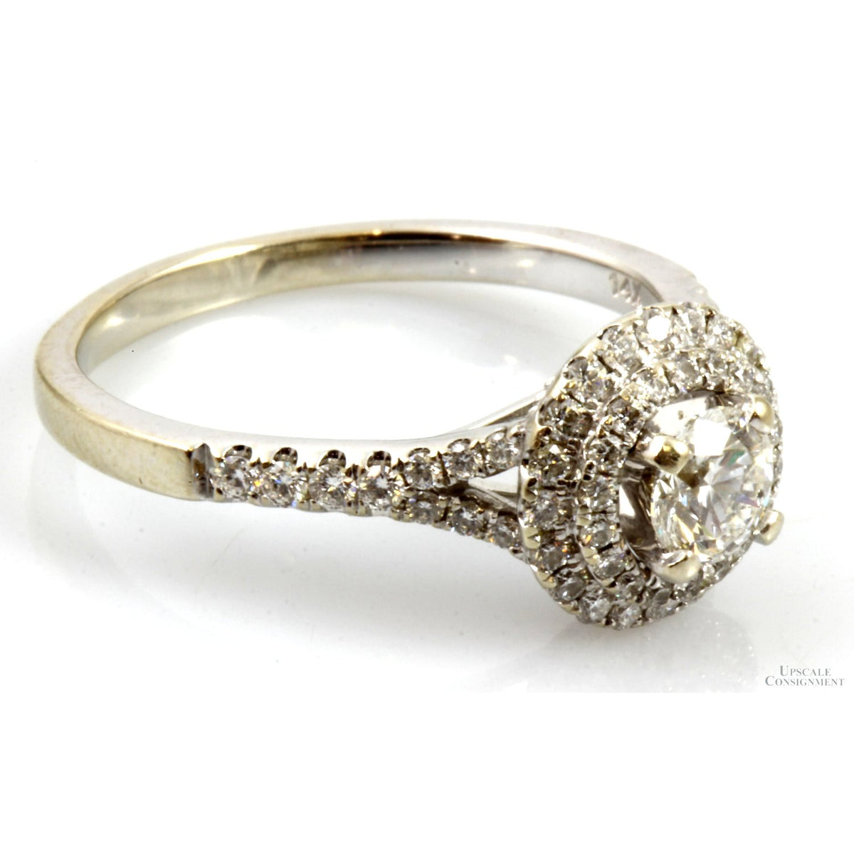 1.06ctw Diamond Double Halo 14K Gold Engagement Ring