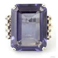 Created Purple Sapphire & White Sapphire 10K Gold Ring