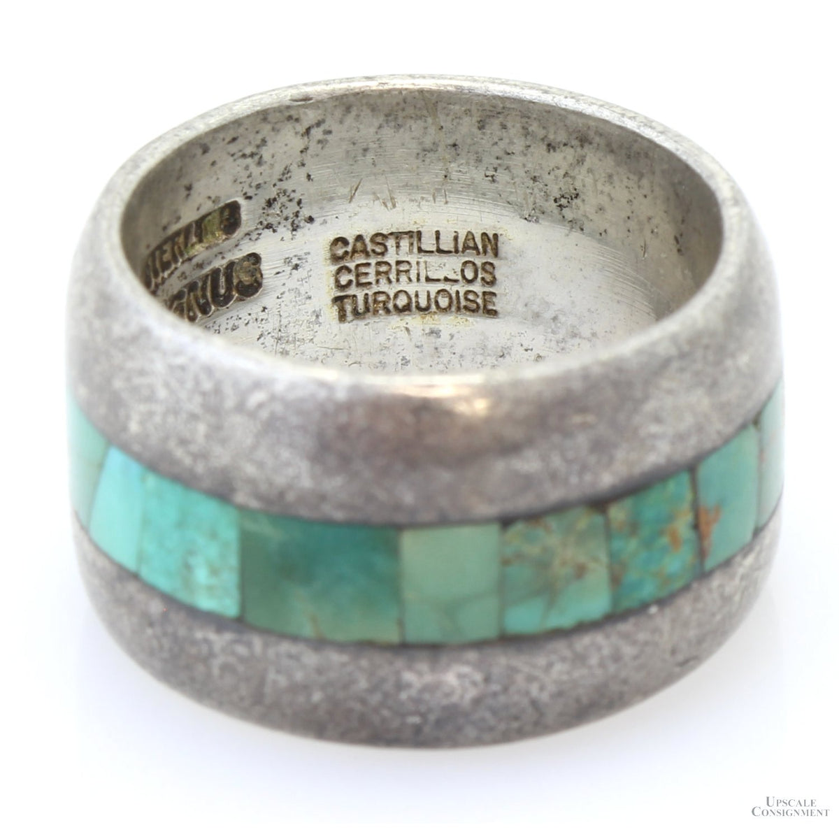 Cerrillos Castilian Turquoise Inlay | Handmade .925 Band