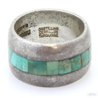 Cerrillos Castilian Turquoise Inlay | Handmade .925 Band