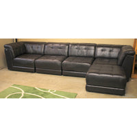 Chateau D'ax 4 Piece Leather Sectional Sofa w/Ottoman