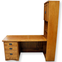 Aspen Furniture Oak Desk w/File Cabinet & Bookcase