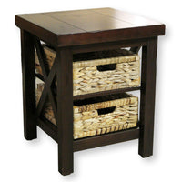 Mahogany End Table w/Basket Drawers