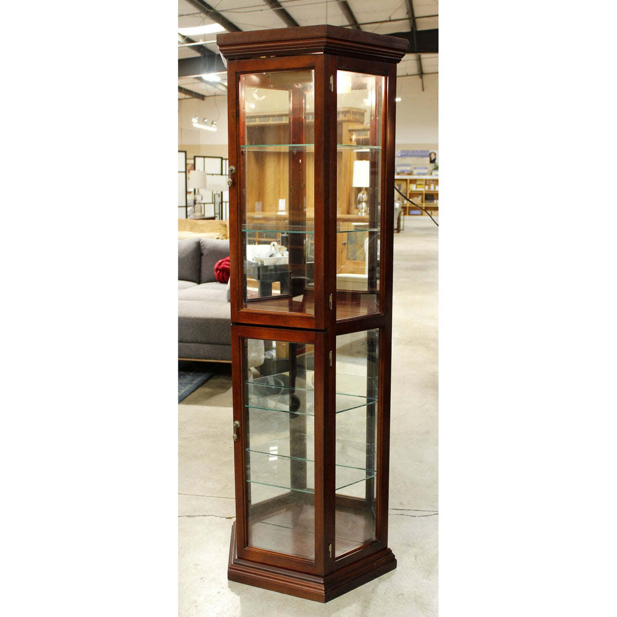 Two Door Mahogany Curio Cabinet