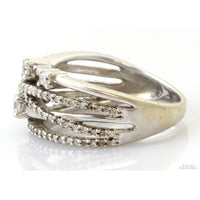 14K White Gold .70ctw Diamond Crossover Vintage Ring