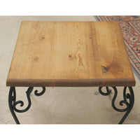 Rustic Wood & Iron Accent Table