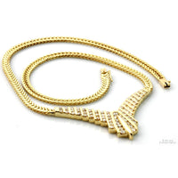 3.25ctw Diamond  V-Shaped 14K Yellow Gold Formal Necklace