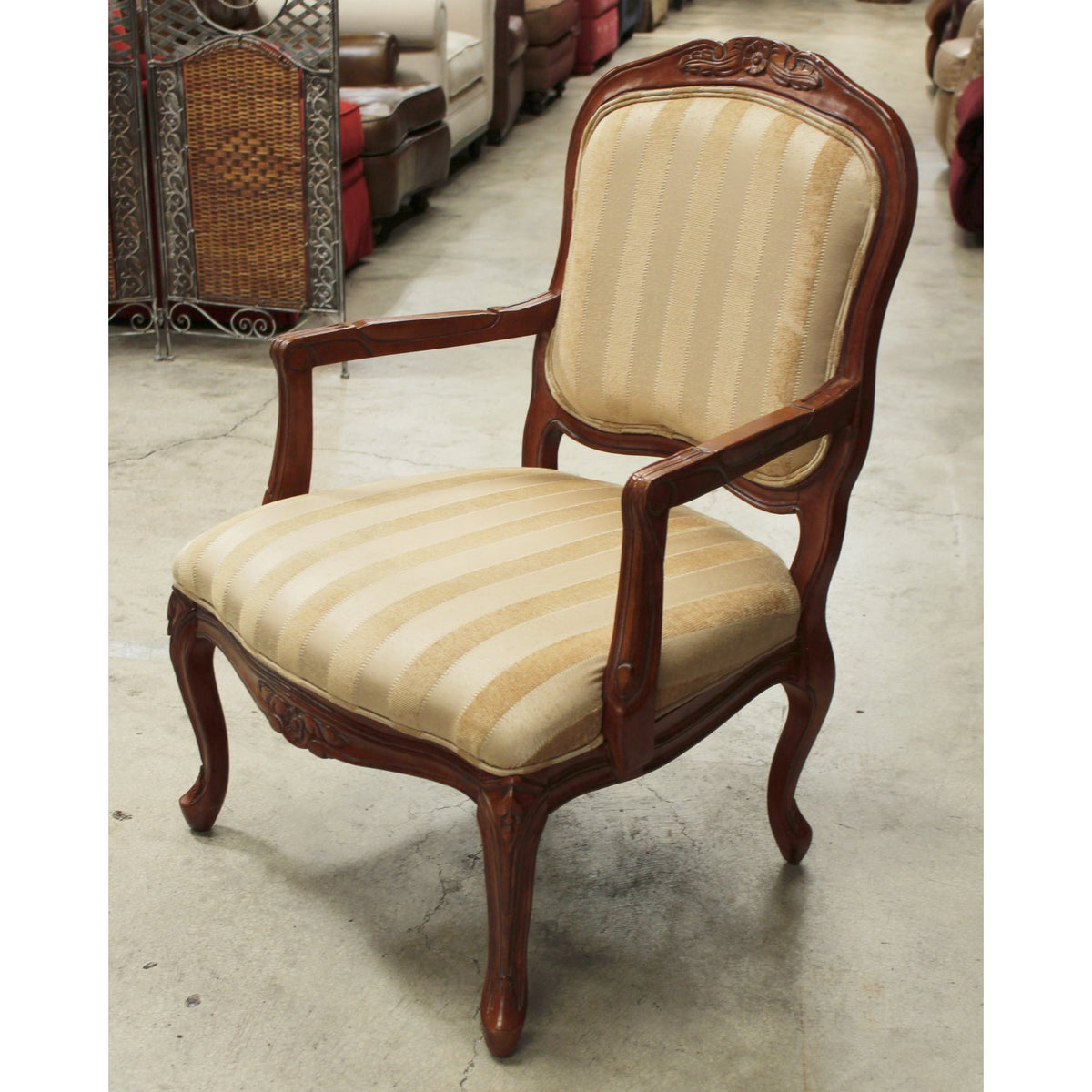 Klaussner Gold Striped Fauteuil Chair