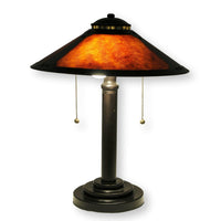 Bronzetone Lamp w/Mica Shade