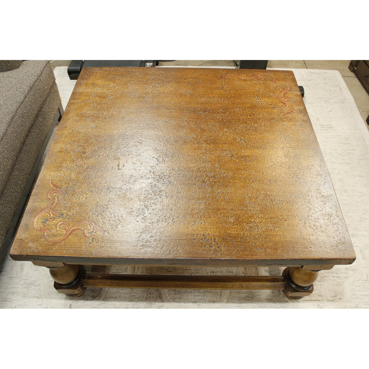 Venetian Finish Large Square Coffee Table