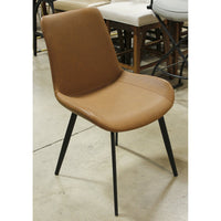 Cognac Brown Faux Leather Armless Chair