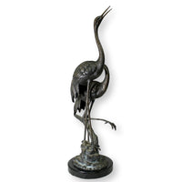 Bronze Crane Sculpture