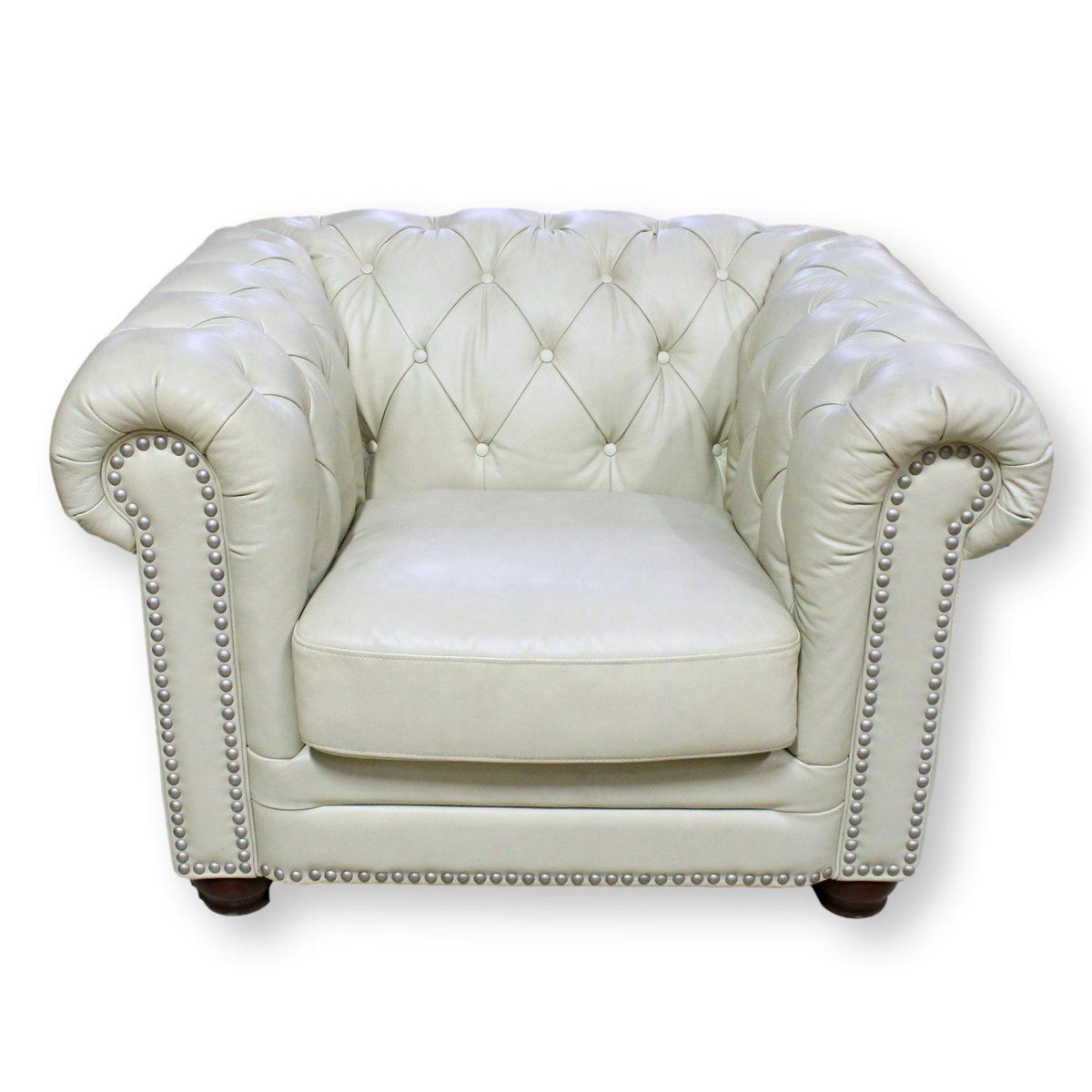 Bone Leather Chesterfield Club Chair