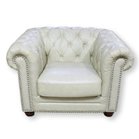 Bone Leather Chesterfield Club Chair
