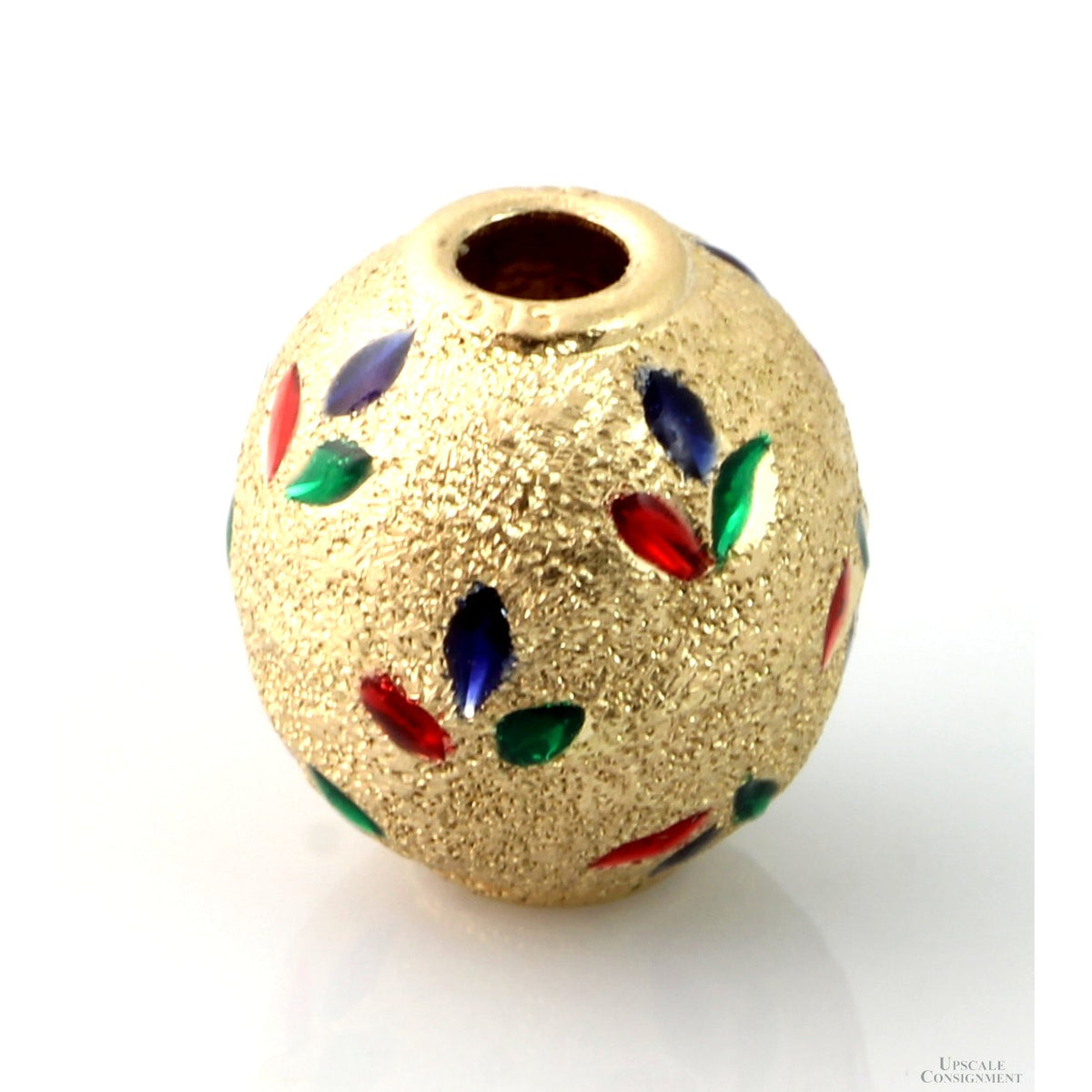 14K Two-Tone Gold Ball Slide Pendant- Enameled Jewels