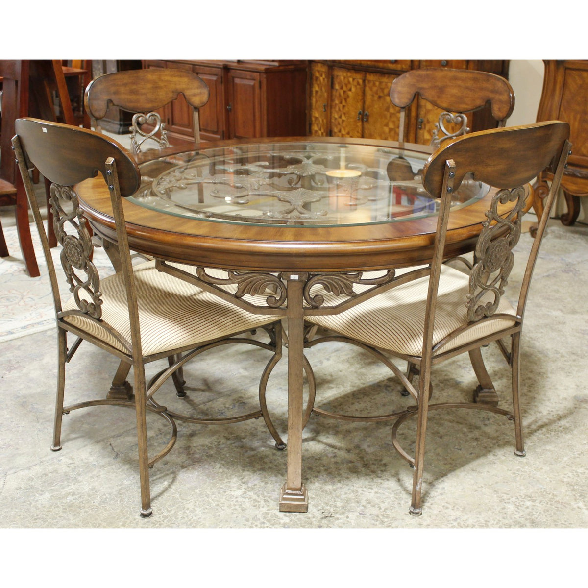 Ashley Metal & Glass Dining Table w/4 Chairs