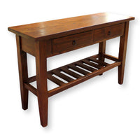 Solid Wood 2 Drawer Console Table