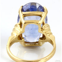 Blue Created Color Change Sapphire 14K Yellow Gold Ring