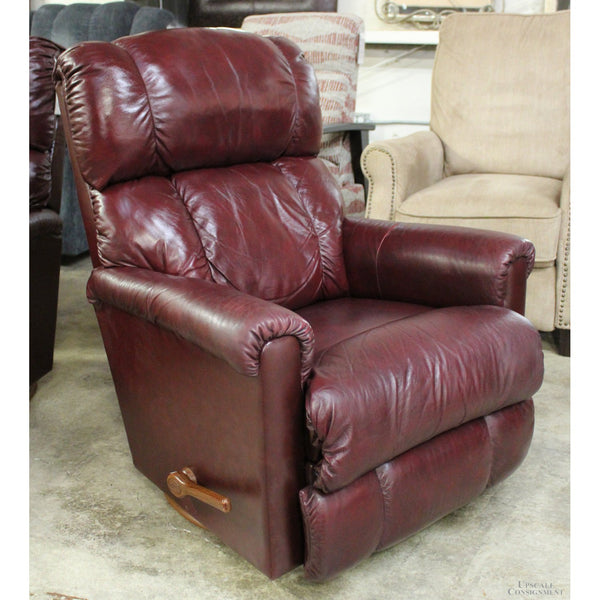 La-Z-Boy Burgundy Leather Swivel Rocking Recliner