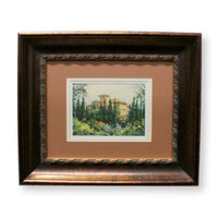 Watercolor Print - Villa Behind Cypress Trees