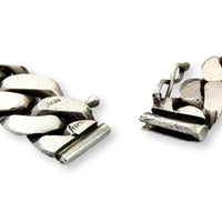 Mexican Silver Cuban Curb Link Bracelet - Circa 1930s–1940s