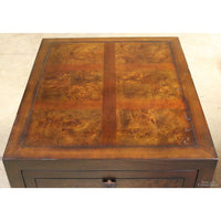 Fine Furniture Burlwood Parquet Top Side Table