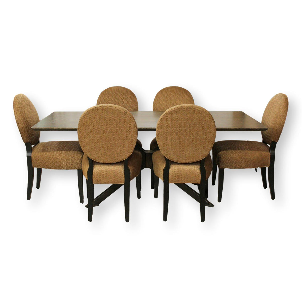 Vance Modern Dining Table w/6 Copper Chairs