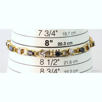 5.65ctw Sapphire Diamond 18K Gold Vermeil Bracelet