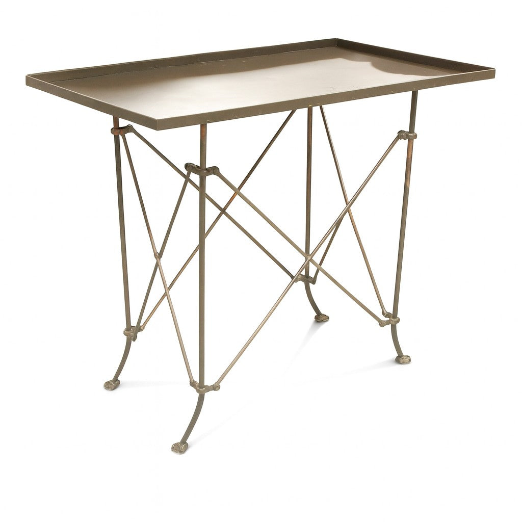 Campaign Style Bronze Accent Table