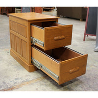 Large Oak 2 Drawer File Cabinet