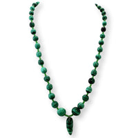 Graduated Natural Malachite Necklace | Free-Form Pendant