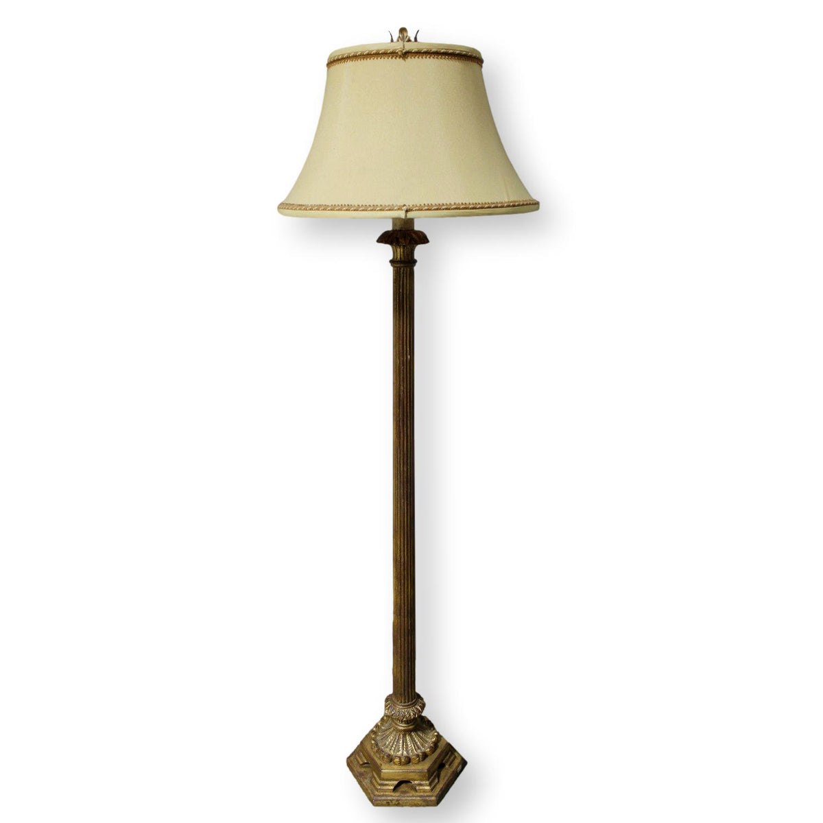 Gold Reeded Floor Lamp