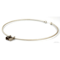 Smoky Quartz Pendant Sterling Silver Torque Collar Matte Finish